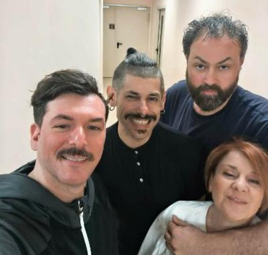 Από αριστερά προς τα δεξιά: Χρήστος Γεροντίδης, Κώστας Μπουγιώτης, Θεολόγος Παπανικολάου και Πένυ Ξενάκη