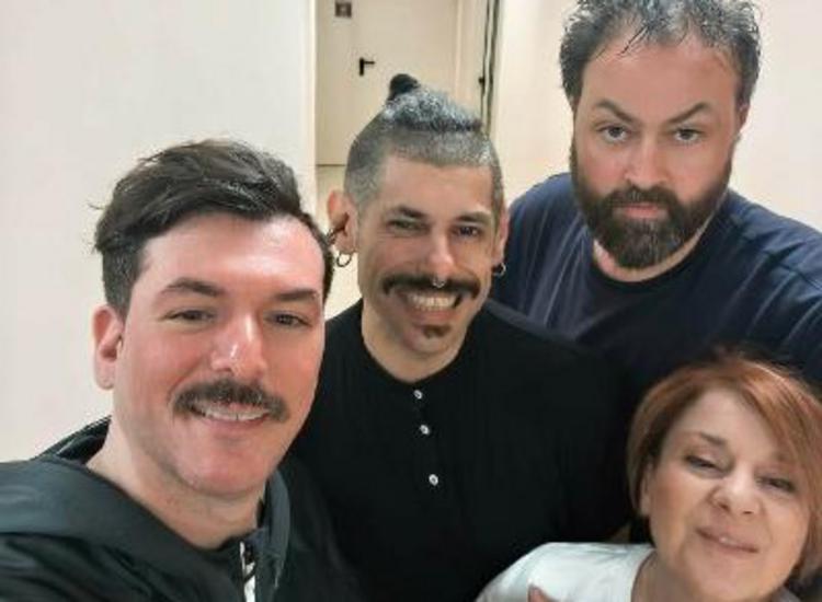 Από αριστερά προς τα δεξιά: Χρήστος Γεροντίδης, Κώστας Μπουγιώτης, Θεολόγος Παπανικολάου και Πένυ Ξενάκη